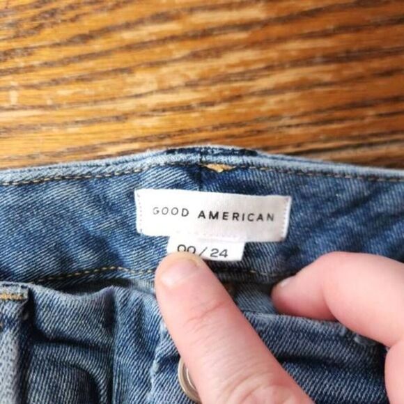Good American GOOD LEGS STRAIGHT JEANS GS941TFT BLUE524 Size 00/24 - Picture 3 of 5
